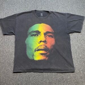 Bob Marley TShirt Sz XXL Mens Black Rasta Graphic Lion of Judah Jamaica Reggae